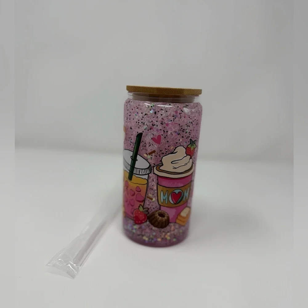 16 OZ Snowglobe Decal Glitter Cup